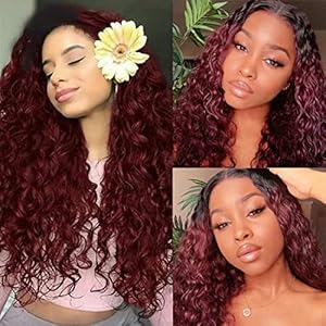 Noble Kinky Curly Hair Wigs Synthetic Lace Front Wigs for Black Women Red Long Curly Lace Front Wigs with Baby Hair Heat Resistant 30 Inch