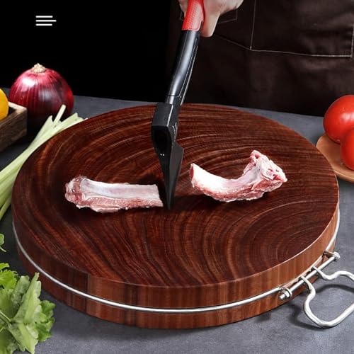 Tabla de cortar de madera maciza con asa. Versátil, esencial para carne, frutas, verduras, duradera, respetuosa con el medio ambiente, perfecta para chefs y cocineros caseros