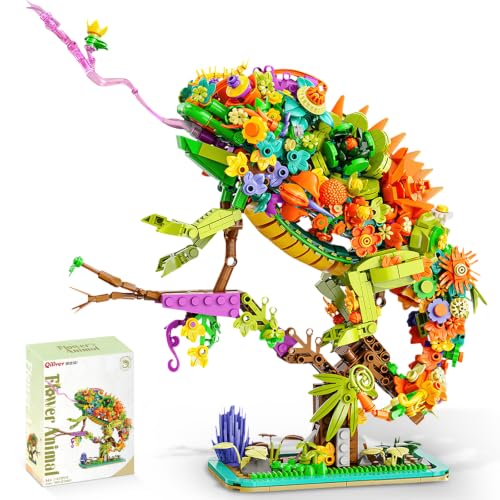 OQMI Chameleon Building Block Set for Adults, Animals Botanical Collection
