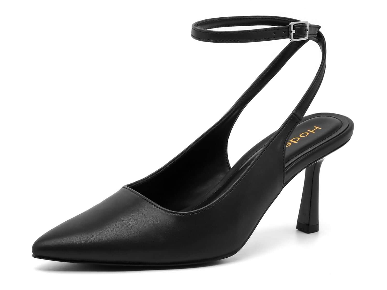 Women's Slingback Kitten Heels Pointed Toe Ankle Strap Dress Shoes 2.75 in Stiletto Sling back, Ankle Strap Shoe,Closed Toe Comfortable Heels for Wedding,Party,Office,Work, Going Out,Vacation