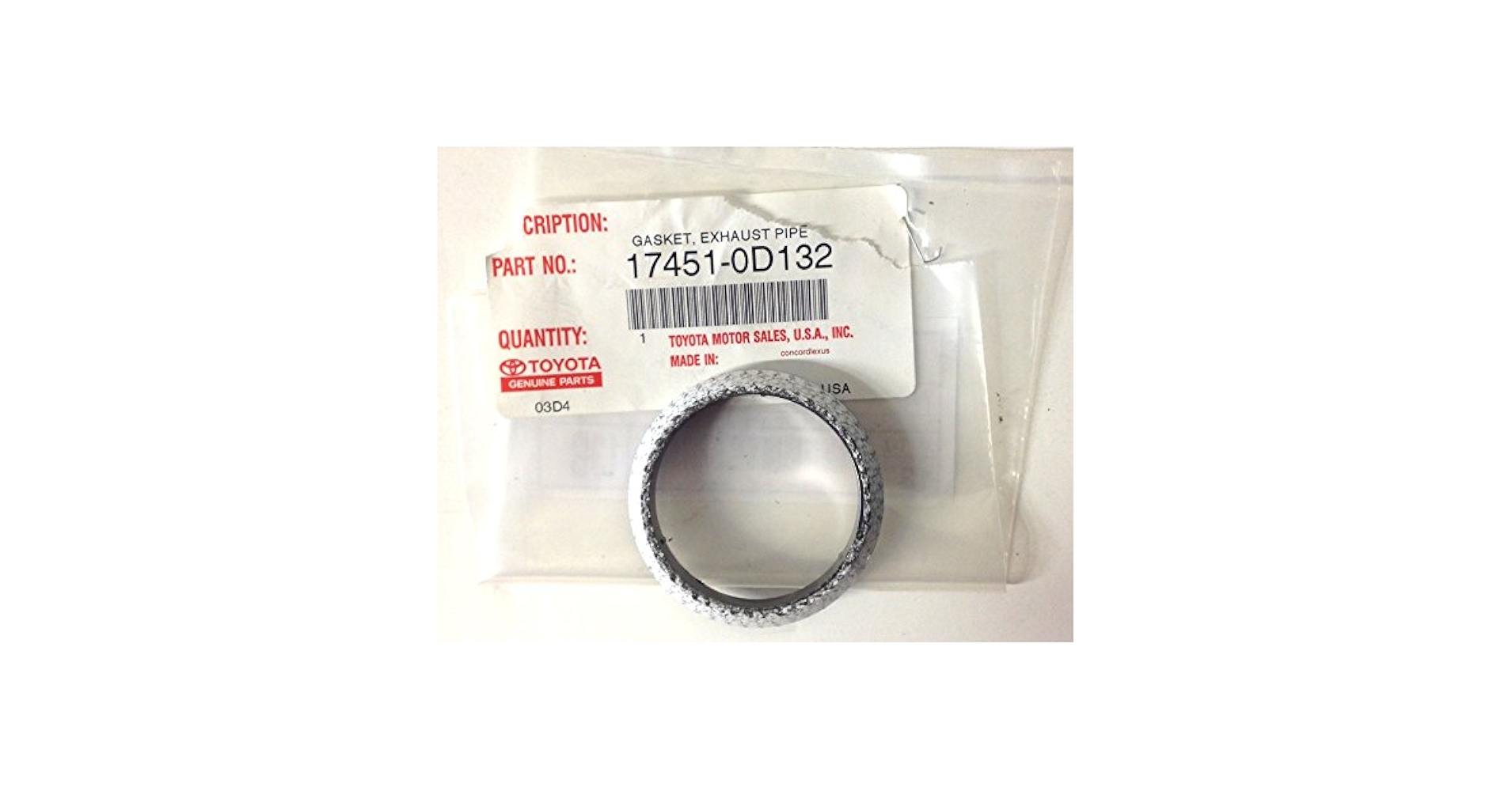 A+ 17451BZ110 Genuine Toyota GASKET EXHAUST PIPE 17451-BZ110 | eBay
