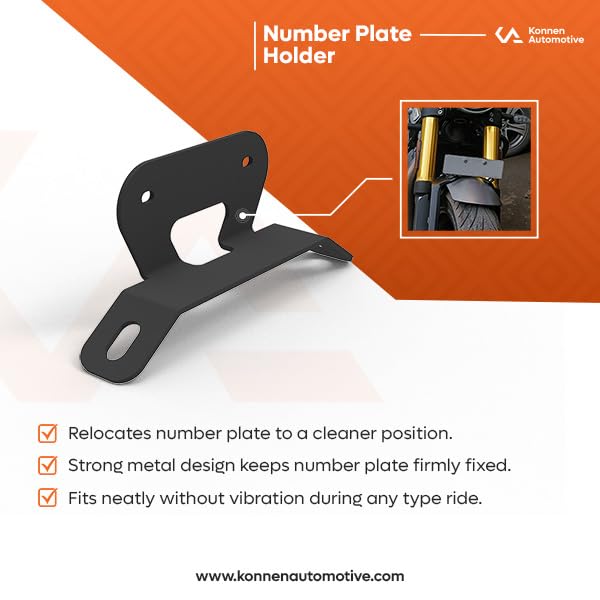 Image of Number Plate Clamp for Triumph Speed 400 (Black, Pack of 1) (Mud Guard)