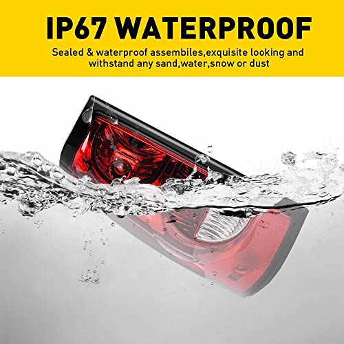 image for APSVE 2PCS Red Tail Lights Assembly Rear Brake Lamp w/Bulb and Wiring 