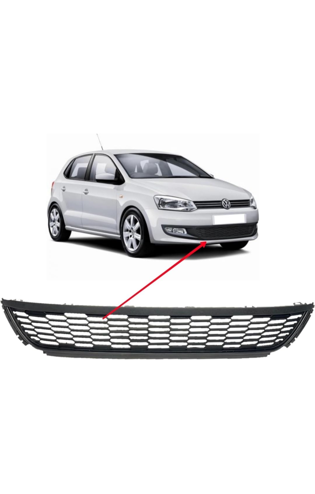 AUTO VORTEX Front Bumper Radiator Lower Grill For Volkswagen Polo Type-1 Model [2010-2015]-image-9