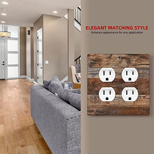 Placa de pared combinada de madera rústica para tapar imperfecciones de enchufes antiguos 8