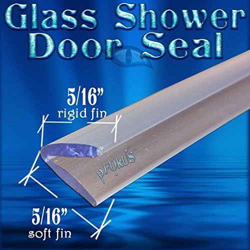 DS105 Frameless Glass Shower Door Seal, Wipe, Sweep - 98" (2.49 Meter) Length - Seals 3/16 to 1/4" Gaps - Spend $50 or more of pfokus products Get