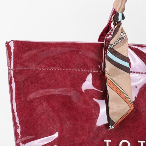Image of Lushandy PVC Tote Bag for Women Jelly Beach Bag Top Handle Hobo Handbag | Water-Resistant, Wipe Clean, Lightweight