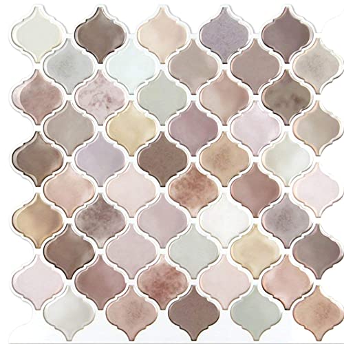 Leiasnow モロッカン タイルシール タイルシート モザイクタイル 剥がせる壁紙 DIY キッチン 水回り 耐熱 防水 防汚