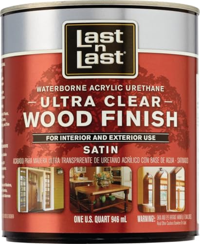 Last N Last 13104 Waterborne Polyurethane Wood Finish, 1 qt Can, Ultra Clear