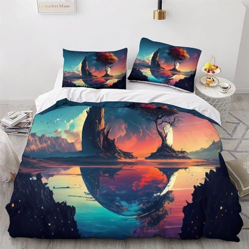 Parure de lit haut de gamme housse de couette coton microfibre paysage