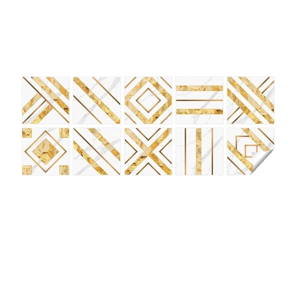 Wall Tile Sticker Tile Stickers Living Room Decoration Mural Wallpaper Abstract Pattern Removable Wall Sticker(Color5,Size1)