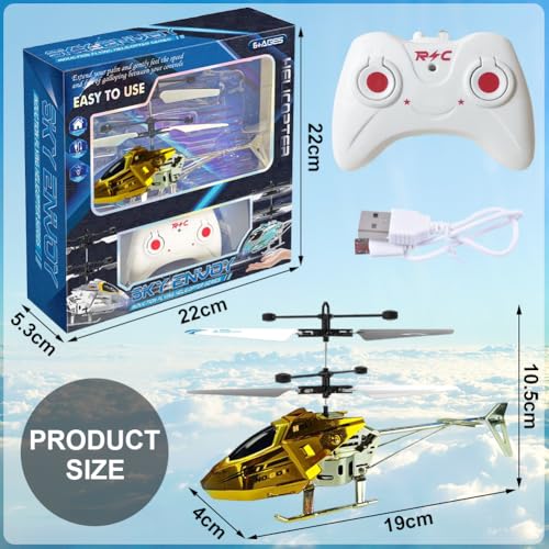 HATFRYF Remote Control Helicopter, RC Flying Toy, Altitude RC Helicopters, One Key Take Off/Landing, Easy to Fly Indoor/Outdoor RC Helicopter, Gifts Toys for Beginners 8+ Accessory (Yellow) - Image 5