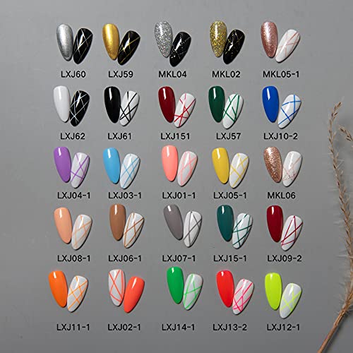 Upgraded 6Pcs 8ML Gel Liner Polish Kit Set mit Pinsel, 3D DIY Designs Lackierter UV Led Gel Nagellack, zum Malen… – Bild 7