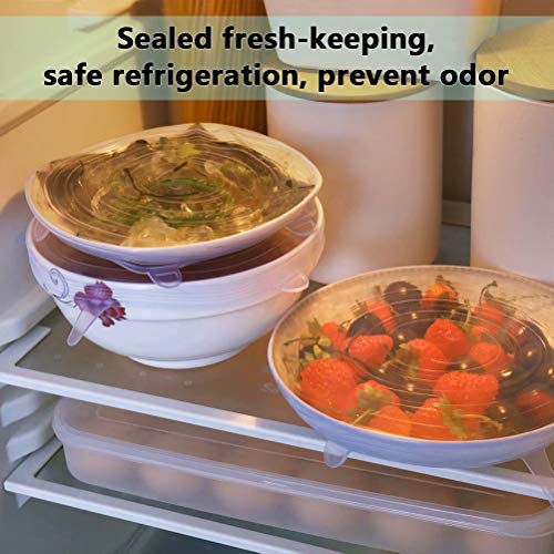 77L Silicone Stretch Lids, [Set of 10], 2 Different Size Reusable Silicone Stretch Lids, Sealed Durable Food Storage Covers Suit for Most Plate, Bowl, Dishes, Pans, Keep Food Fresh (Blue) - Thumbnail 6