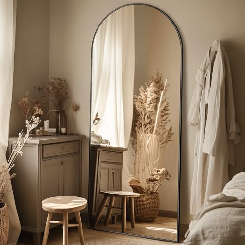 58"x18" Full Length Mirror, Arched Full Body Mirror, Standing Han...