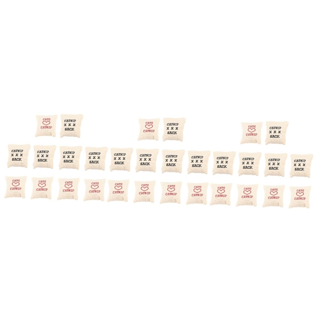 Happyyami 30pièces Sachets Toile De Catnip pour Chats Jouets Coton Doux Et Résistant Accessoires pour Animaux De Compagnie Plusieurs Styles