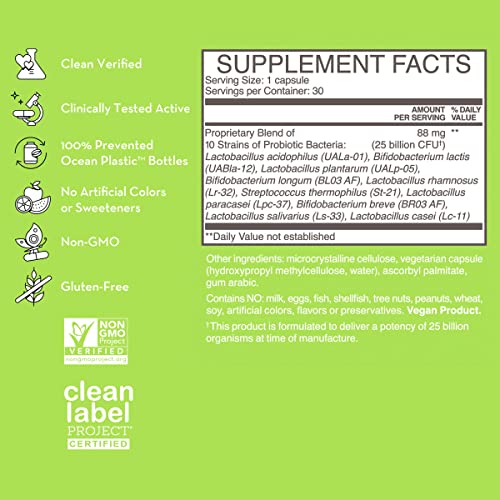 Hum Gut Instinct - Daily Probiotics For Digestive Health - Lactobacillus + Bifidobacterium Strains For Bloating, Immune Support + Healthy Gut Diversity (30 Capsules) #TOP5