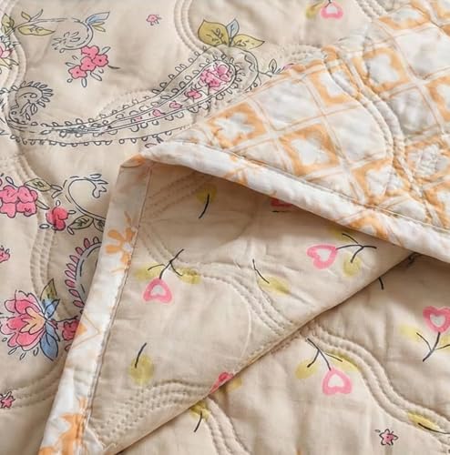 Image of Cotton Quilt for Double Bed Size 180 inchx210 inch | Lightweight Floral Comforter | Reversible All-Season Dohar Blanket (Carry Design)