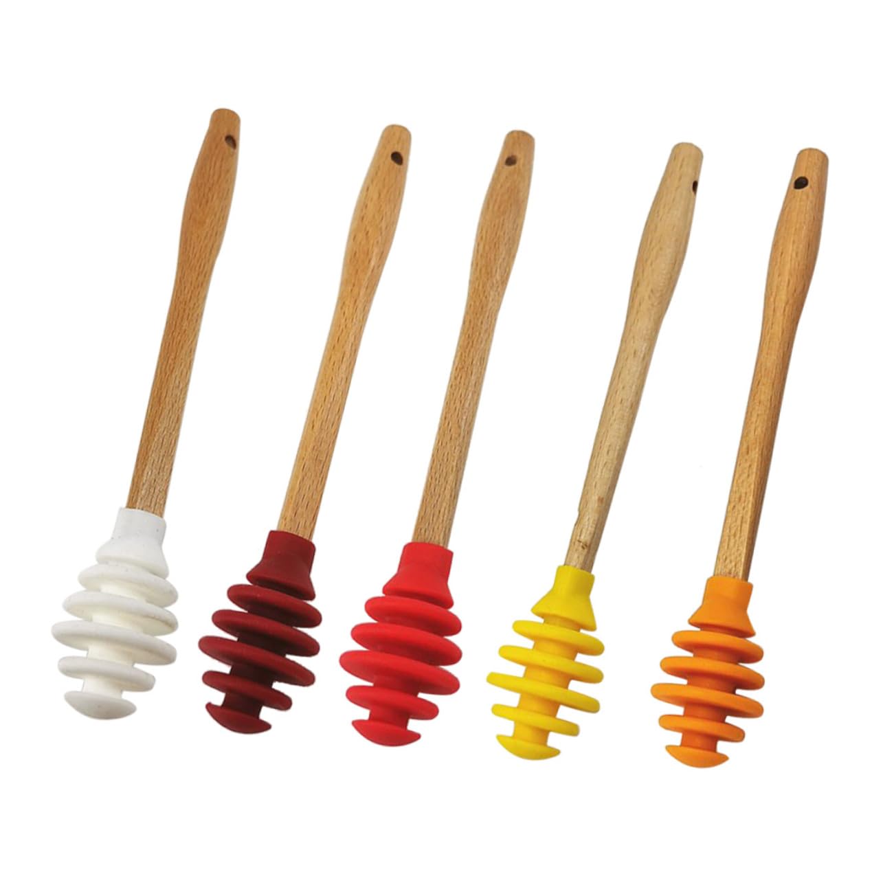 Alipis Honey Stirrer Mixers 5 Pack Non-slip Silicone Honey Jar Dipper Stain- for Honey Pot Syrup Diy Favors
