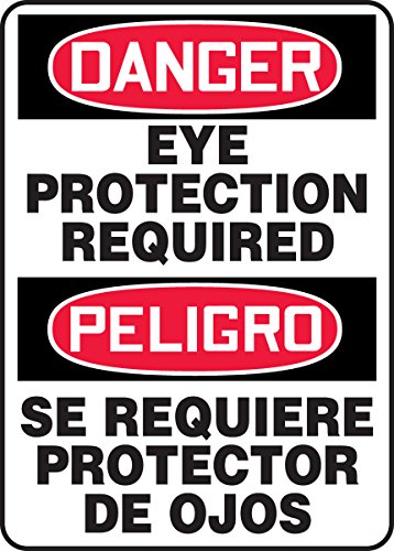 Panneau de signalisation danger en plastique durable pour protection des yeux obligatoire