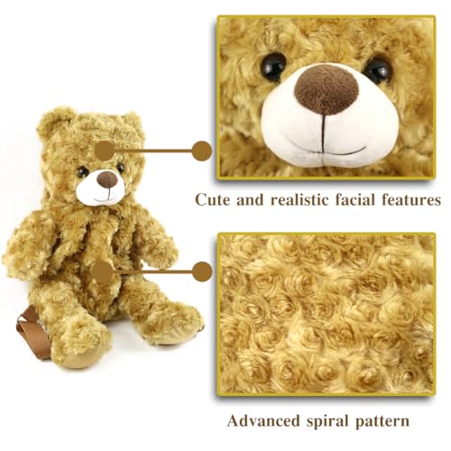 Image of Women Animal Teddy Bear Plush Backpack with Adjustable Straps (AA)