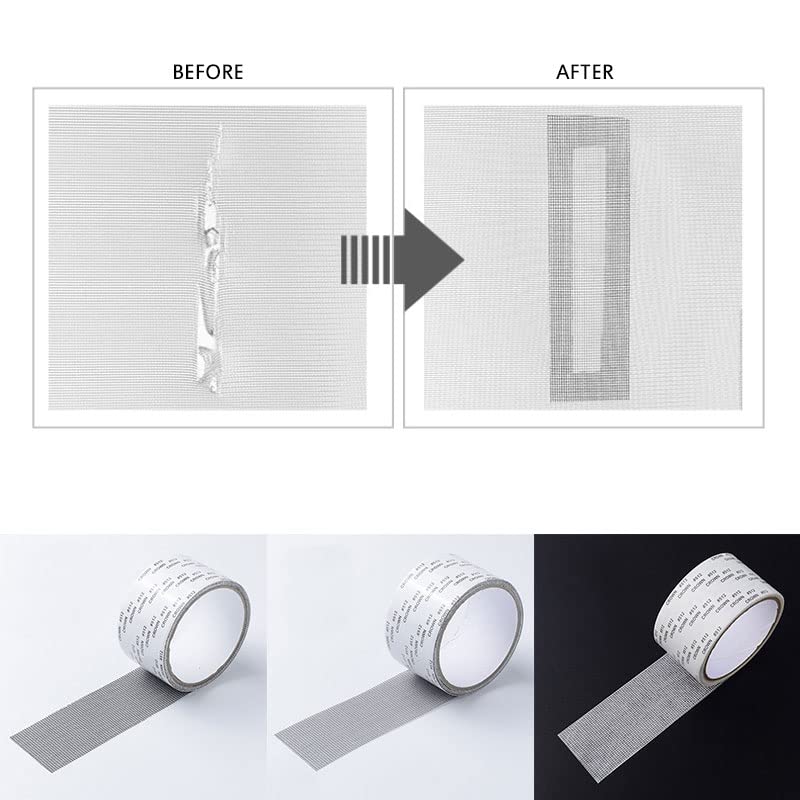 Compatible with Window Screen Repair Tape， Door Curtain Patch Mending Tape Sticker Anti-Insect Mosquito Netting Self-Adhesive Mesh Hole Stickers-B (Color : A)