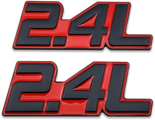 2 emblemas de metal con logotipo de 2.4 L de alta calidad 3D 2.4 insignias para guardabarros para puerta de automóvil, calcomanía de ala lateral,