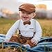 ZOEREA Baby Boy Suit 0-24M Gentleman Outfit Clothes Set Infant Long Sleeve Dress Shirt+Suspender Pants+Bowtie+Beret Hat