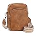 FAIME Small Crossbody Bags for Women Trendy, Cute Cell Phone Purse Bag with Card Slots, Women Shoulder Handbag Wallet for Travel, Vacation (Brown)