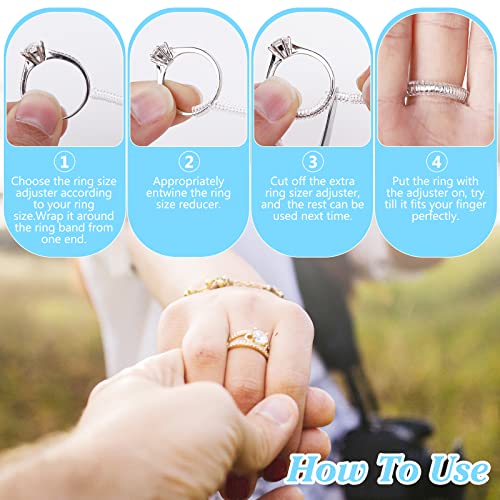 Adnesusa Ring Sizer Adjuster For Loose Rings-8 Pack,8 Assorted Sizes Fits Any Rings, Upgraded Extended Invisible Jewelry Ring Size Reducer Spacer Ring Guard Fits Man’s Ring And Woman’s Ring, 8 Sizes #TOP3