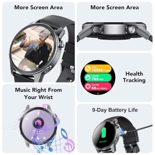 Smart Watch for Men, Make/Receive Calls, 1.53" AMOLED Ultra-Clear Screen | Bluetooth Call, Always-On Display, DaGPT Built-in,120+ Sport Modes,24/7 Heart Rate Sleep Monitor, IP68, for iPhone/Android - image 9