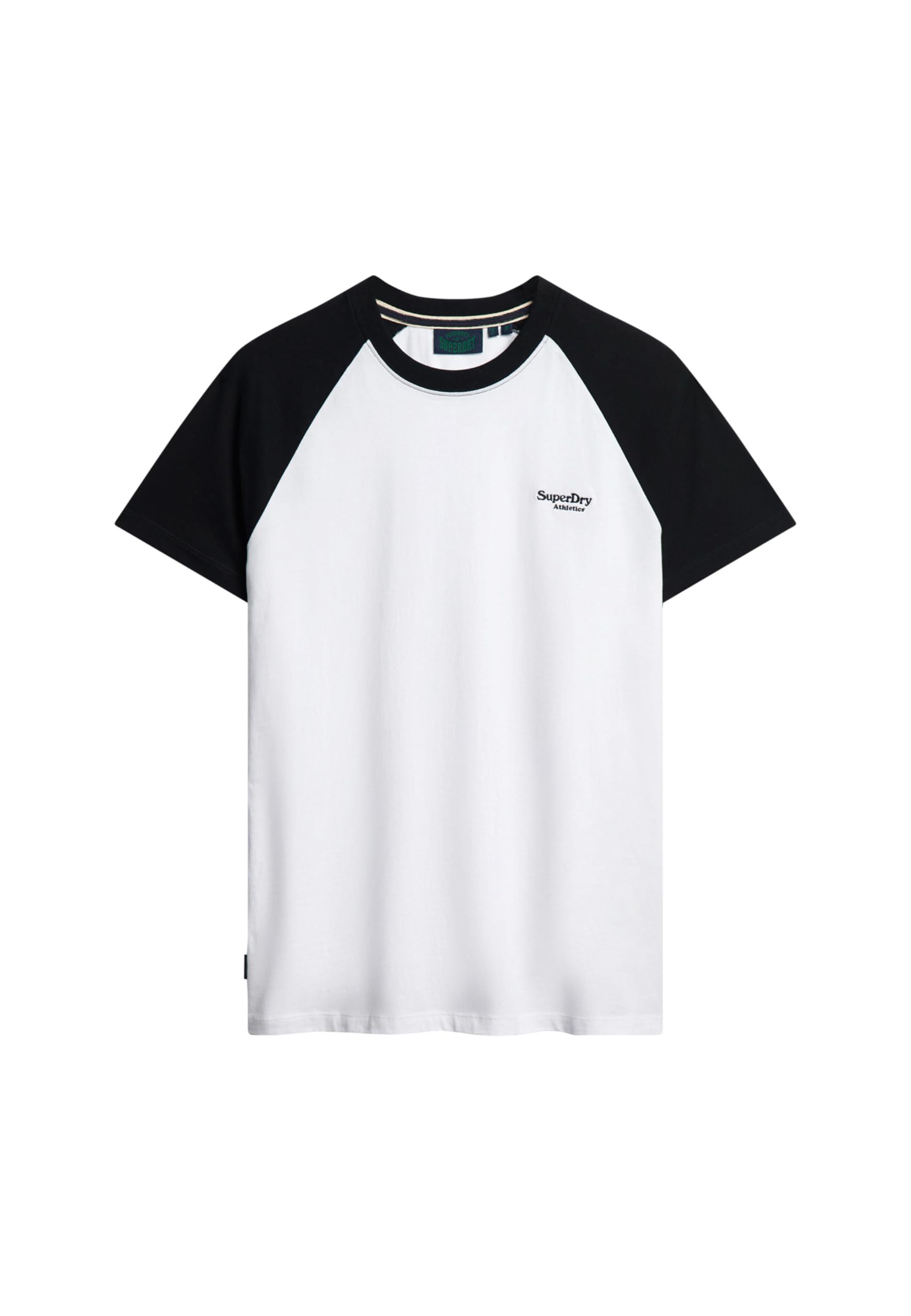 Superdry Blanc Baseball T-Shirt With Organic Cotton Logo Essential