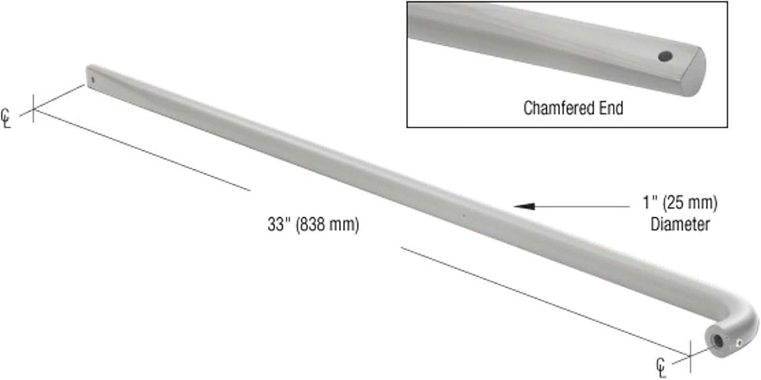 CRL Clear Anodized Astral II Solid Push Bars PR0331136