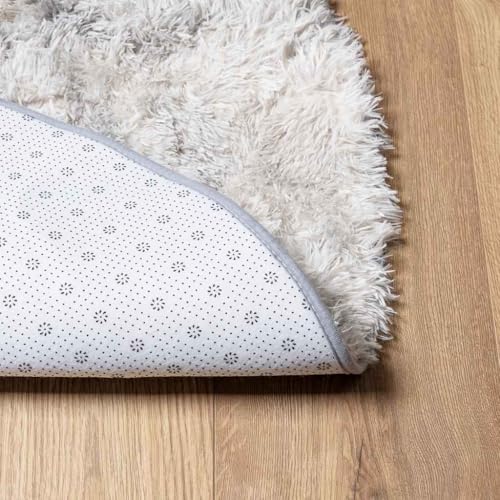 Tapis à poils longs Navara en polyester gris argenté de haute qualité