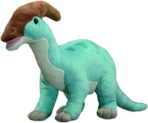 FRANKIEZHOU Simulation Parasaurolophus - Dinosaurio de peluche de 15.35 pulgadas, juguete de dinosaurio azul, muñeca de peluche, lindo juguete suave