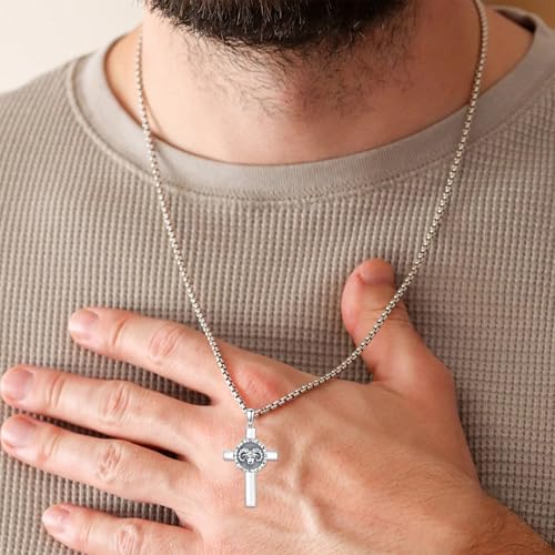 SIMONLY Zodiac Sign Necklace 925 Sterling Silver Cross Pendant 12 Constellation Necklace Astrology Jewelry Birthday Gifts for Men Women3