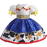 Lgandpg Jessie Costume for Girls Cowgirl Sequins Dress Up Halloween Outfit