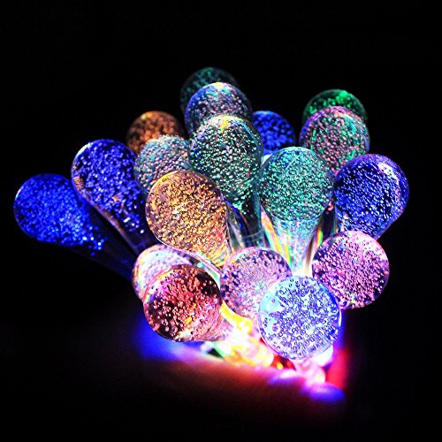 Preisvergleich Produktbild JVJ LED 20er Solar Garten Lichterkette Kristall Wassertropfen Außenbereich feenhafte Solarschnur beleuchtet Ornament für Außen Garten, Haushalt, Hochzeit