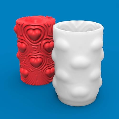 Miniatura 4 de Molde de vela de silicona en forma de corazón, columna de amor para bricolaje, espuma geométrica, cera de jabón, resina de yeso, polímero, arcilla,