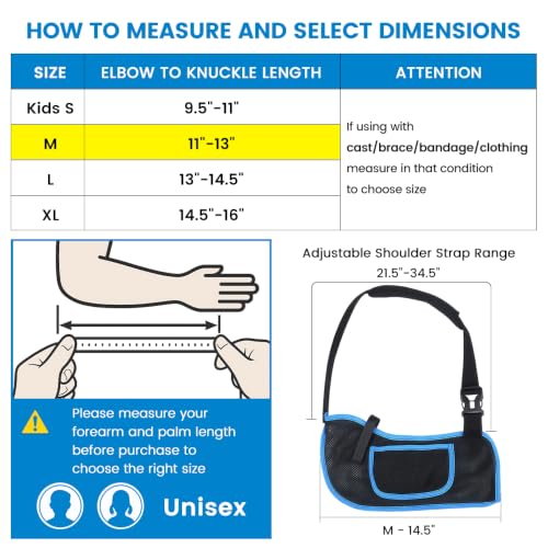 Image of Mesh Shower Arm Sling Shoulder Immobilizer for Shoulder Surgery Recovery