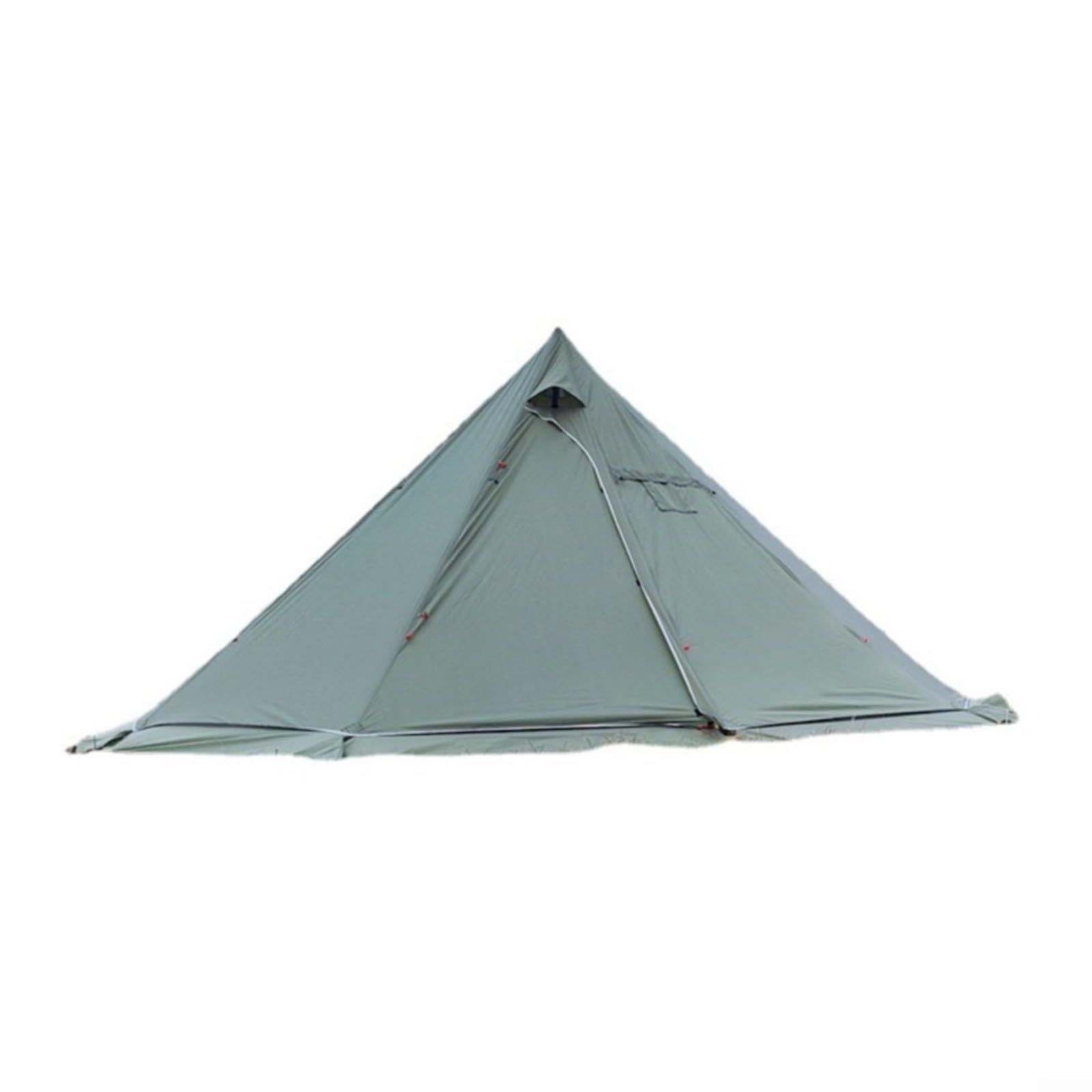 Stufa a legna a forma di piramide, 5 m, antivento, con presa antifumo, telaio in alluminio leggero, grigio bianco