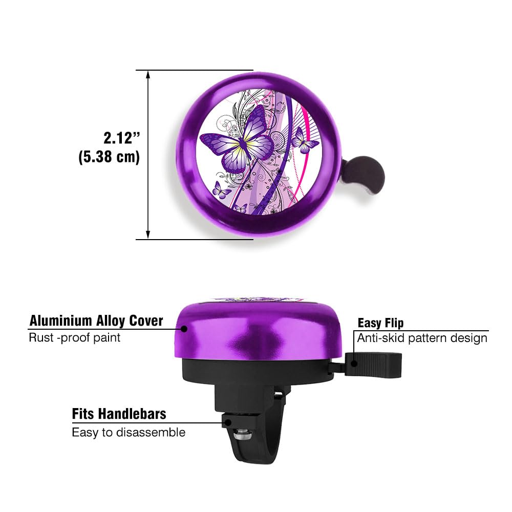 Amazon.com : WIRESTER Purple Aluminum Round Bike Bell, Classic