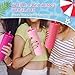 Baderke 8 Pack 16 oz Skinny Tumblers with Lid and Straw Matte Multicolor Reusable Double Wall Plastic Cup Coffee Travel Drinking Mug for Valentine Day Girl Women Home Birthday Gift (Pink)