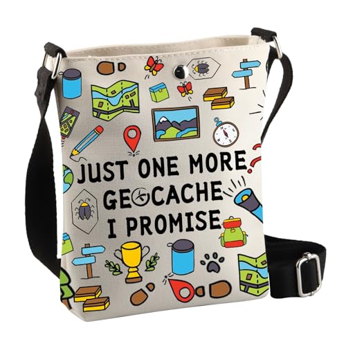 Image of Geocaching Crossbody Bag - Treasure Hunter's Gift, Just One More Geocache I Promise