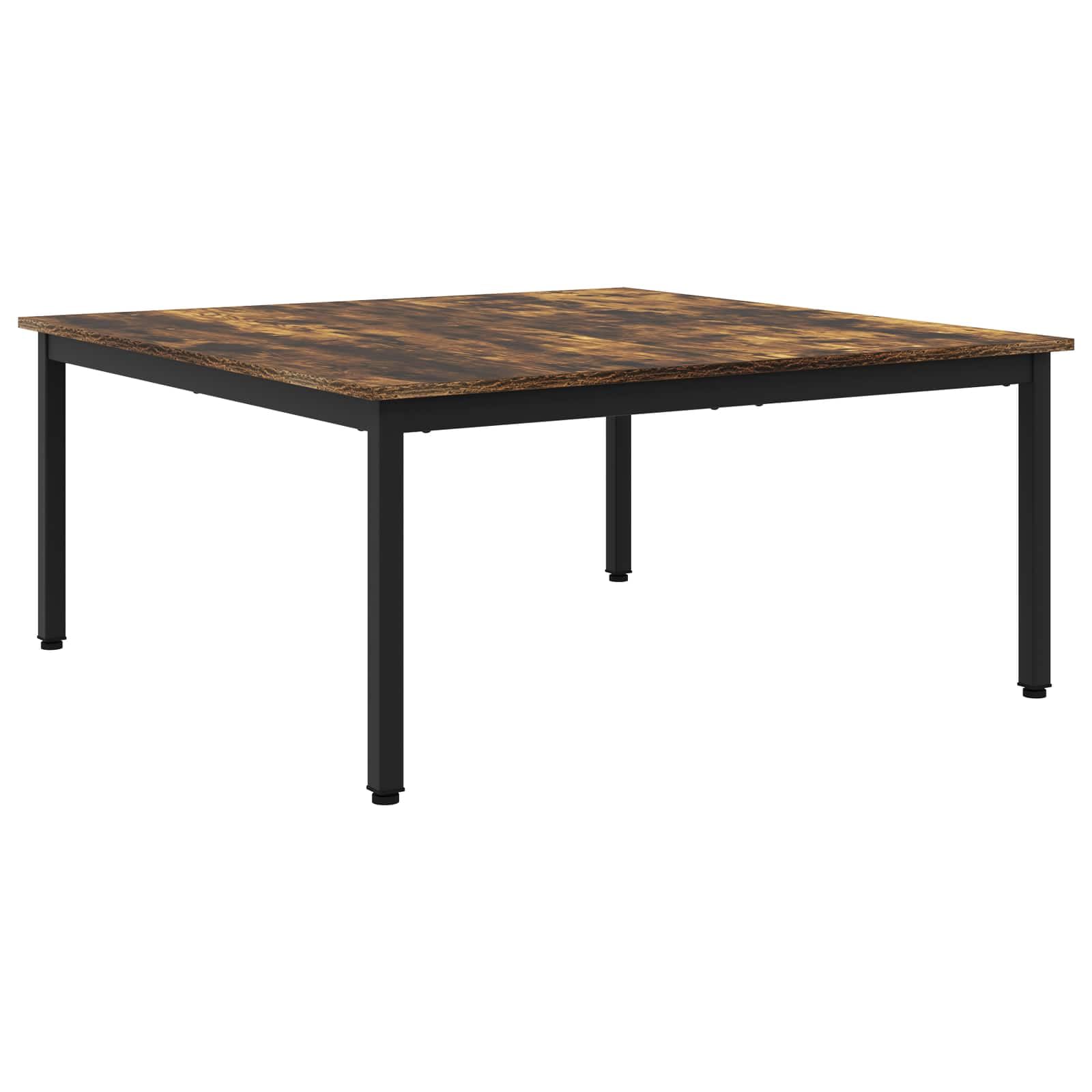 Couchtisch Raucharbe 100 x 100 x 45 cm Holzwerkstoff, moderner rechteckiger Wohnzimmertisch mit stabilen Metallbeinen, pflegeleichte Oberfläche für Getränke und Dekoration, Räume und Familienfeiern