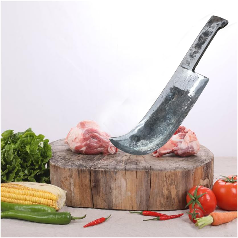 MYDIL® Meat Cleaver and Butcher Truck Spring Kitchen Knife, Sharp Stainless Steel Blade for Cutting Meat, Bones, Chicken, Beef, Fish & Fruit (Make Truck Spring Knives, 1.2 Kg Knife)