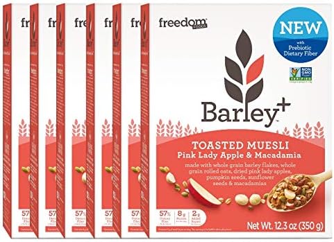 Barley+ Multi Fiber Toasted Muesli (Pink Lady Apple & Macadamia Nut) – 6 X 12.3oz Boxes