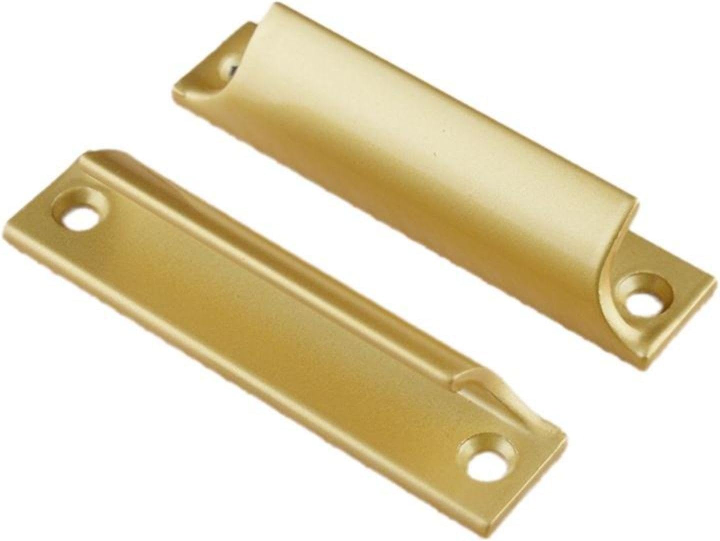 Aluminum Alloy Pull Handle, Sliding Door Drawer Cabinet, Easy Installation, V Shape Gold 2pcs