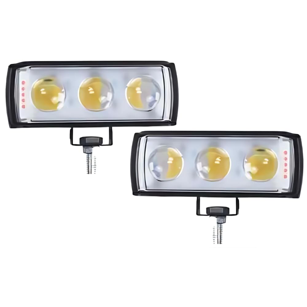 Projector Metal Fog Light Driving Lamp 3 lens with White,Yellow,Red,Blue, Police light & flashing 2 Pcs Fog Lamp Car, Motorbike LED (12 V,12 W) (Universal For Bike, Car, Pack of 2)-image-45