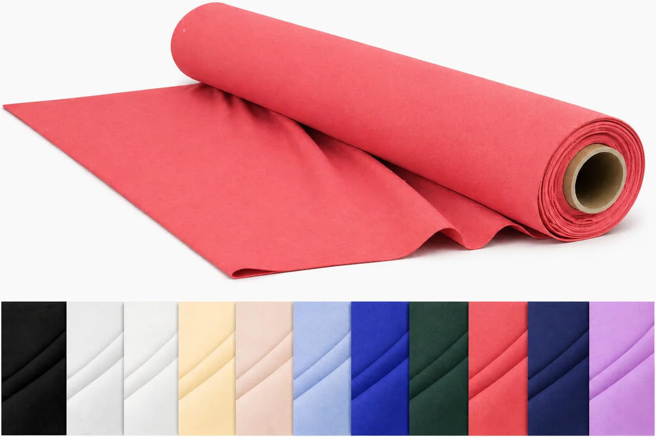 CraftsFabrics Plain Dyed Homespun Cotton Fabric – 100% Cotton – 110cm Wide – Soft Woven Craft Fabric for Sewing, Quilting, Dressmaking, Crafts & Home Décor (Coral, 2 Metre Pre-Cut) — image 1